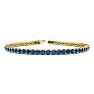 3 1/2 Carat Blue Diamond Tennis Bracelet In 14 Karat Yellow Gold, 9 Inches Image-1