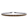3 1/2 Carat Chocolate Bar Brown Champagne Diamond Tennis Bracelet In 14 Karat White Gold, 9 Inches Image-1