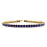 3 1/2 Carat Sapphire Tennis Bracelet In 14 Karat Yellow Gold, 6 Inches Image-1