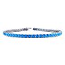 3 3/4 Carat Blue Topaz Tennis Bracelet In 14 Karat White Gold, 6 1/2 Inches Image-1