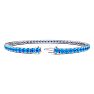 3 3/4 Carat Blue Topaz Tennis Bracelet In 14 Karat White Gold, 6 1/2 Inches Image-2