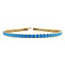 3 1/2 Carat Blue Topaz Tennis Bracelet In 14 Karat Yellow Gold, 6 Inches Image-1
