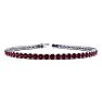 Garnet Bracelet: Garnet Jewelry: 3 1/2 Carat Garnet Tennis Bracelet In 14 Karat White Gold, 7 1/2 Inches Image-1