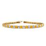 3 Carat Citrine And Diamond Tennis Bracelet In 14 Karat Yellow Gold, 7 Inches Image-1