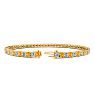 3 Carat Citrine And Diamond Tennis Bracelet In 14 Karat Yellow Gold, 7 Inches Image-2