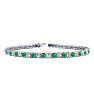 3 Carat Emerald And Diamond Tennis Bracelet In 14 Karat White Gold, 6 1/2 Inches Image-1