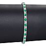 3 Carat Emerald And Diamond Tennis Bracelet In 14 Karat White Gold, 6 1/2 Inches Image-5
