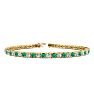 3 3/4 Carat Emerald And Diamond Tennis Bracelet In 14 Karat Yellow Gold, 8 Inches Image-1