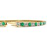 3 3/4 Carat Emerald And Diamond Tennis Bracelet In 14 Karat Yellow Gold, 8 Inches Image-3