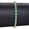 3 3/4 Carat Emerald And Diamond Tennis Bracelet In 14 Karat Yellow Gold, 8 Inches Image-5