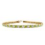 3 Carat Peridot And Diamond Tennis Bracelet In 14 Karat Yellow Gold, 7 Inches Image-1