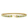 3 Carat Peridot And Diamond Tennis Bracelet In 14 Karat Yellow Gold, 7 Inches Image-2