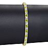 3 Carat Peridot And Diamond Tennis Bracelet In 14 Karat Yellow Gold, 7 Inches Image-5