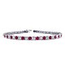 Ruby Bracelet; Ruby Tennis Bracelet; 4 1/4 Carat Ruby And Diamond Tennis Bracelet In 14 Karat White Gold Image-1