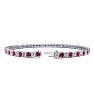Ruby Bracelet; Ruby Tennis Bracelet; 4 1/2 Carat Ruby And Diamond Tennis Bracelet In 14 Karat White Gold Image-2
