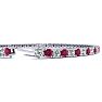 Ruby Bracelet; Ruby Tennis Bracelet; 4 3/4 Carat Ruby And Diamond Tennis Bracelet In 14 Karat White Gold Image-3