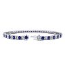 2 1/3 Carat Tanzanite And Diamond Tennis Bracelet In 14 Karat White Gold, 7 Inches Image-2