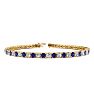 3 Carat Tanzanite And Diamond Tennis Bracelet In 14 Karat Yellow Gold, 9 Inches Image-1
