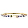 3 Carat Tanzanite And Diamond Tennis Bracelet In 14 Karat Yellow Gold, 9 Inches Image-2