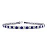 4 Carat Sapphire And Diamond Tennis Bracelet In 14 Karat White Gold, 8 1/2 Inches Image-1