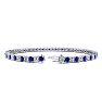 4 Carat Sapphire And Diamond Tennis Bracelet In 14 Karat White Gold, 8 1/2 Inches Image-2