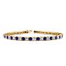 4 1/3 Carat Sapphire And Diamond Tennis Bracelet In 14 Karat Yellow Gold, 9 Inches Image-1