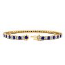4 1/3 Carat Sapphire And Diamond Tennis Bracelet In 14 Karat Yellow Gold, 9 Inches Image-2
