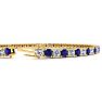 4 1/3 Carat Sapphire And Diamond Tennis Bracelet In 14 Karat Yellow Gold, 9 Inches Image-3