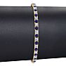 4 1/3 Carat Sapphire And Diamond Tennis Bracelet In 14 Karat Yellow Gold, 9 Inches Image-5