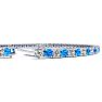 2 3/4 Carat Blue Topaz And Diamond Tennis Bracelet In 14 Karat White Gold, 6 Inches Image-3