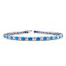 3 1/2 Carat Blue Topaz And Diamond Tennis Bracelet In 14 Karat White Gold, 7 1/2 Inches Image-1