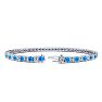 4 1/3 Carat Blue Topaz And Diamond Tennis Bracelet In 14 Karat White Gold, 9 Inches Image-2