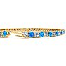 2 3/4 Carat Blue Topaz And Diamond Tennis Bracelet In 14 Karat Yellow Gold, 6 Inches Image-3
