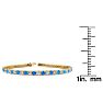 3 Carat Blue Topaz And Diamond Tennis Bracelet In 14 Karat Yellow Gold, 6 1/2 Inches Image-4
