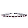 Garnet Bracelet: Garnet Jewelry: 2 3/4 Carat Garnet And Diamond Tennis Bracelet In 14 Karat White Gold, 6 1/2 Inches Image-1