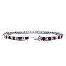 Garnet Bracelet: Garnet Jewelry: 2 3/4 Carat Garnet And Diamond Tennis Bracelet In 14 Karat White Gold, 6 1/2 Inches Image-2