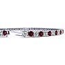 Garnet Bracelet: Garnet Jewelry: 2 3/4 Carat Garnet And Diamond Tennis Bracelet In 14 Karat White Gold, 6 1/2 Inches Image-3