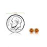 1/2 Carat Round Shape Citrine Stud Earrings In Sterling Silver Image-4
