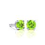 1/2 Carat Round Shape Peridot Stud Earrings In Sterling Silver Image-1