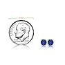 1/2 Carat Round Shape Tanzanite Stud Earrings In Sterling Silver Image-4