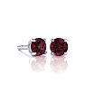 Garnet Earrings: Garnet Jewelry: 1/2 Carat Round Shape Garnet Stud Earrings In Sterling Silver Image-1