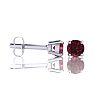 Garnet Earrings: Garnet Jewelry: 1/2 Carat Round Shape Garnet Stud Earrings In Sterling Silver Image-2