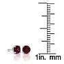 Garnet Earrings: Garnet Jewelry: 1/2 Carat Round Shape Garnet Stud Earrings In Sterling Silver Image-3