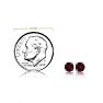 Garnet Earrings: Garnet Jewelry: 1/2 Carat Round Shape Garnet Stud Earrings In Sterling Silver Image-4
