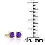 1/2 Carat Round Shape Amethyst Stud Earrings In 14K Yellow Gold Over Sterling Silver Image-3