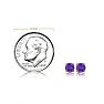 1/2 Carat Round Shape Amethyst Stud Earrings In 14K Yellow Gold Over Sterling Silver Image-4