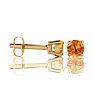 1/2 Carat Round Shape Citrine Stud Earrings In 14K Yellow Gold Over Sterling Silver Image-2
