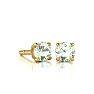1/2 Carat Round Shape Green Amethyst Stud Earrings In 14K Yellow Gold Over Sterling Silver Image-1