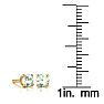 1/2 Carat Round Shape Green Amethyst Stud Earrings In 14K Yellow Gold Over Sterling Silver Image-3
