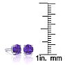 1 Carat Round Shape Amethyst Stud Earrings In Sterling Silver Image-3